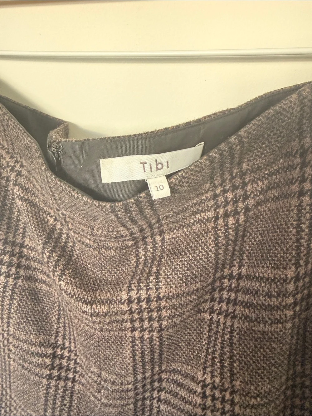 Tibi Lutz Knit Godet Midi plaid A-Line Midi Skirt - Picture 5 of 10